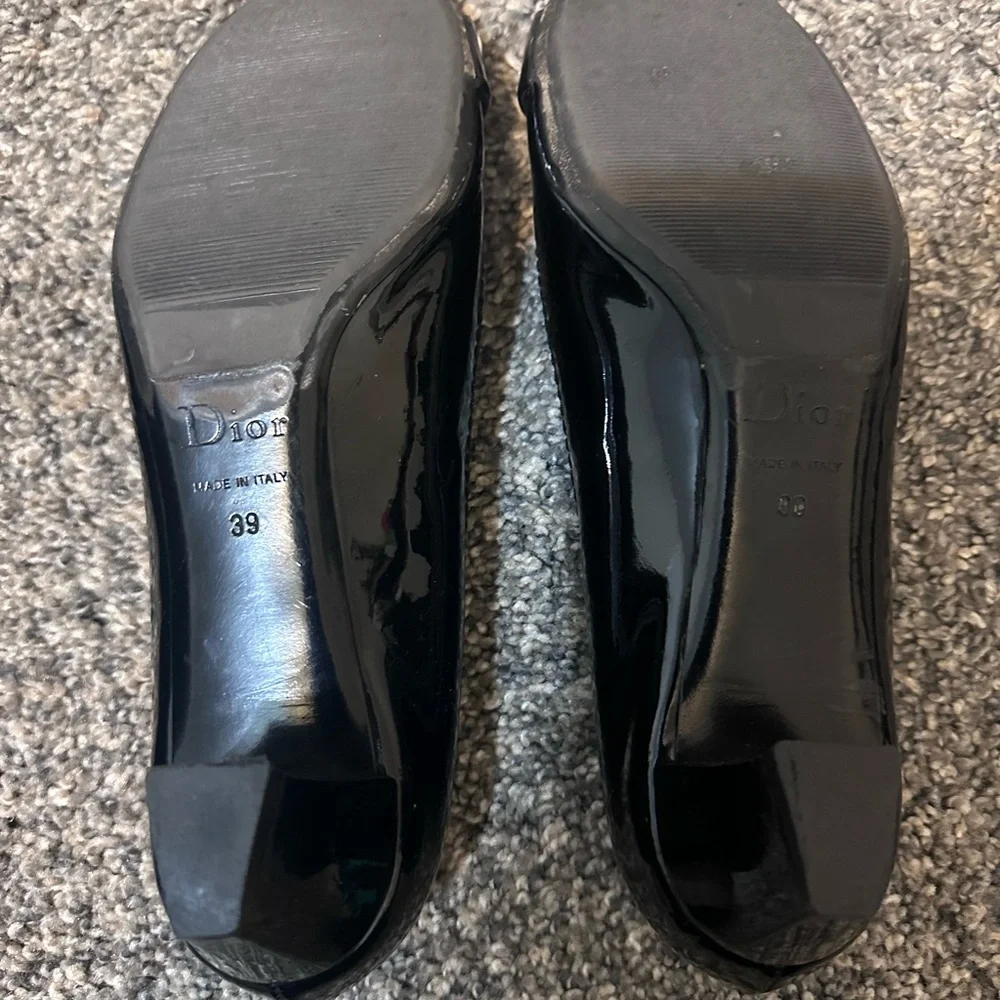 Dior Black Patent Leather Heels with Silver Buckle - Picture 4 of 6